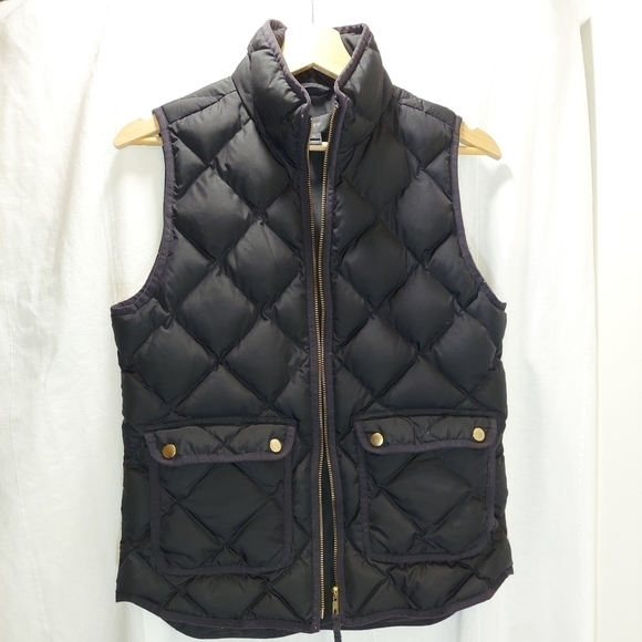 J Crew Puffer Vest, Black, Down Filled, Size XS, Preowned - Picture 1 of 8